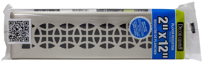 Decor Grates ECH212-NKL Eclipse Floor Register, 2x12 Inches, Brushed Nickel - NewNest Australia