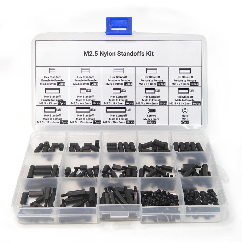 MakerSpot Raspberry Pi Nylon Standoff Kit M2.5 Screws Nuts Spacers Standoffs 210pcs for DIY Building of Raspberry Pi 3 Pi Zero FPV RC Quadcopter Drone PC Mods - NewNest Australia