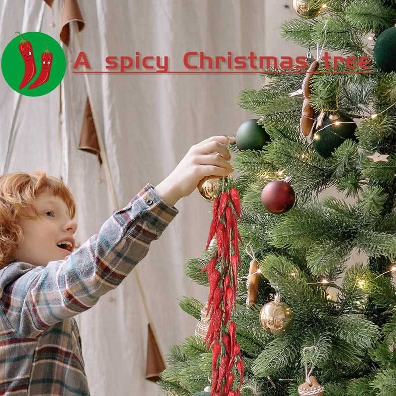 VIOCIWUO 3Pcs Artificial Red Peppers, Simulation Lifelike Vegetable Fake Hanging Chili Pepper String Fruit Garland Vine for Home Kitchen Farm Party Wall Decoration, Red. - NewNest Australia