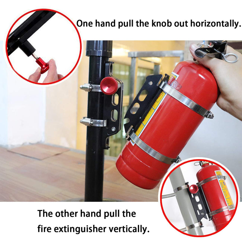 MFC New Multi-purpose Aluminum Adjustable Fire Extinguisher Holder Mount with 8 Clamps(4 pcs extra adjustable rings for spare using) Fit for Jeep Wrangler UTV Polaris RZR Ranger Black - NewNest Australia