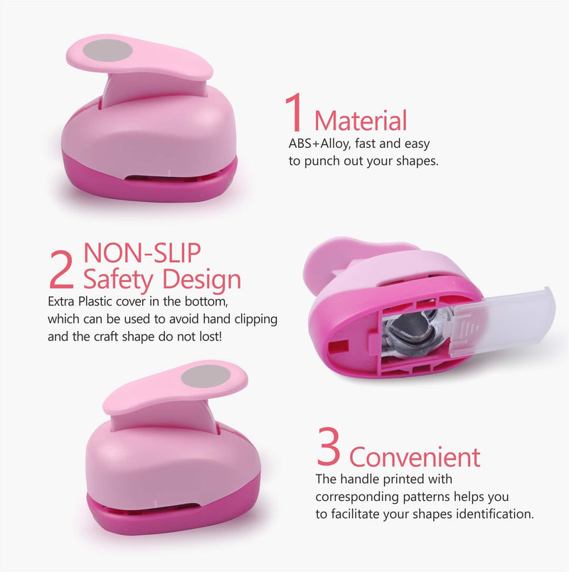 BearBoss 2 Inch Circle Punch, Hole Punch Shapes, Paper Punch Set for Scrapbooking Festival Paper Greeting Card DIY Albums Photos (Pink) - NewNest Australia