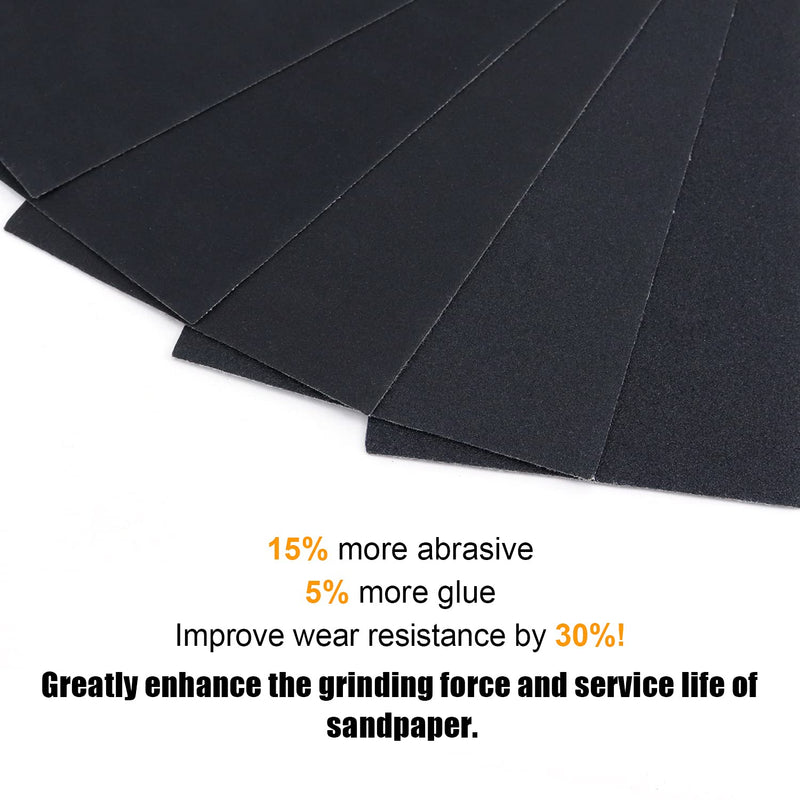 1/2 Sheet Sandpaper Variety Pack 25PCS 80/120/180/240/320 Grit 4-1/2" x 11" Hook & Loop or Clip on Silicon Carbide Wet/Dry Sander Sheets for Automotive Polishing Woodworking Metal Sanding - NewNest Australia