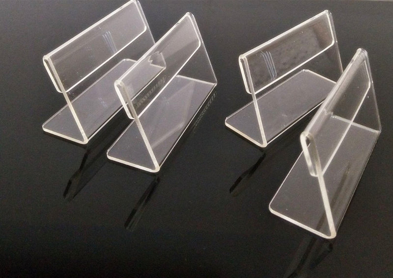 Set of 30PCS L Shape Clear Acrylic Price Card Tag Label Stand , Mini Sign Display Holder,Counter Top Stand 7x4cm - NewNest Australia