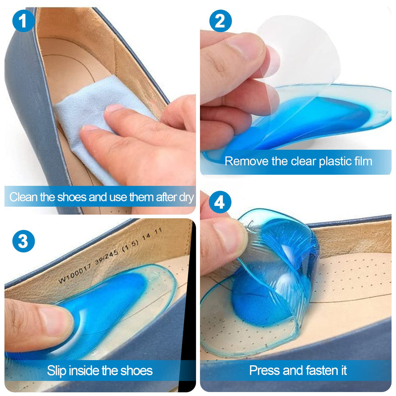 3 Pairs Arch Support Shoe Insoles, Plantar Fasciitis Gel Arch Support Insoles Pads, Orthopedic Flat Feet Orthotic Insoles Heel Inserts Cushion Pads, Arch Support Cushions for Foot Pain and Adhesive - NewNest Australia