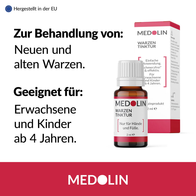Medolin® Wart Tincture - Effective wart remedy for the treatment of warts - Scientifically confirmed effect - Easy & painless application, 2 ml - NewNest Australia