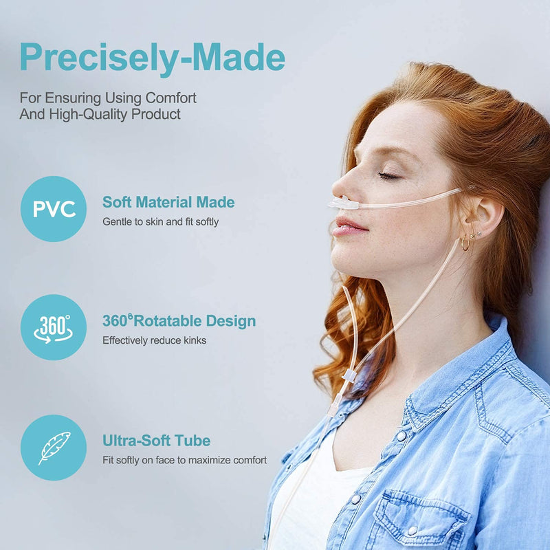 20 Packs Nasal Cannula Super Soft Tubing for Oxygen, Soft-Touch & Kink-Resistant, Includes 10PCS Nasal Oxygen Cannula for Adult and 10PCS Oxygen Tubing Swivel Standard Connector,7 Feets Tubing Length - NewNest Australia