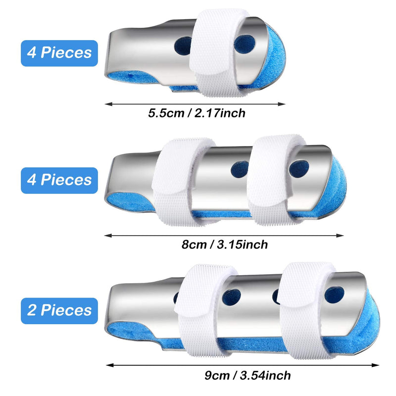 10 Pieces Finger Splints Metal Padded Finger Support Finger Stabilizer with Soft Foam Interior and Loop Straps for Adults and Children, 3 Sizes (Blue) 10 Piece Assortment Blue - NewNest Australia