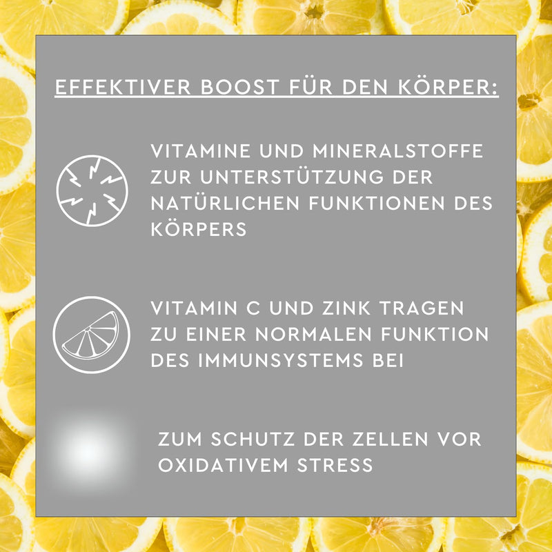 SUNLIFE Hot Lemon with Vitamin C & Zinc - 1x20 Powder Sticks - Dietary Supplement to Support the Immune System - Per Daily Dose 160 mg Vitamin C & 5 mg Zinc - Lemon Hot Drink 20 Servings (Pack of 20) - NewNest Australia