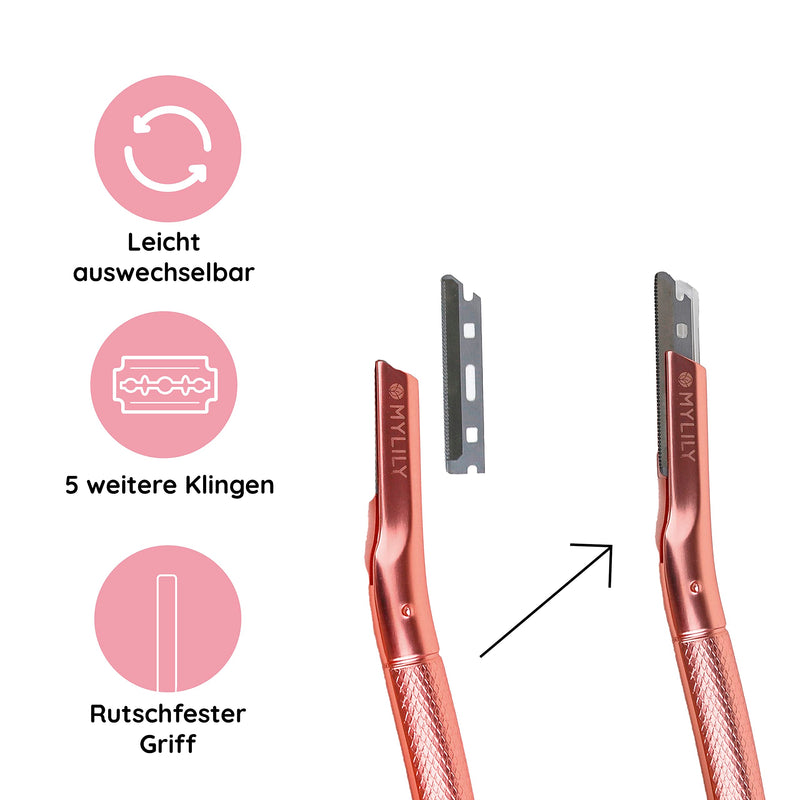 MYLILY eyebrow razor rose gold | Facial razor women | Dermaplaning face | Eyebrow razor for women | Face Razor Woman | Eyebrow knife - NewNest Australia