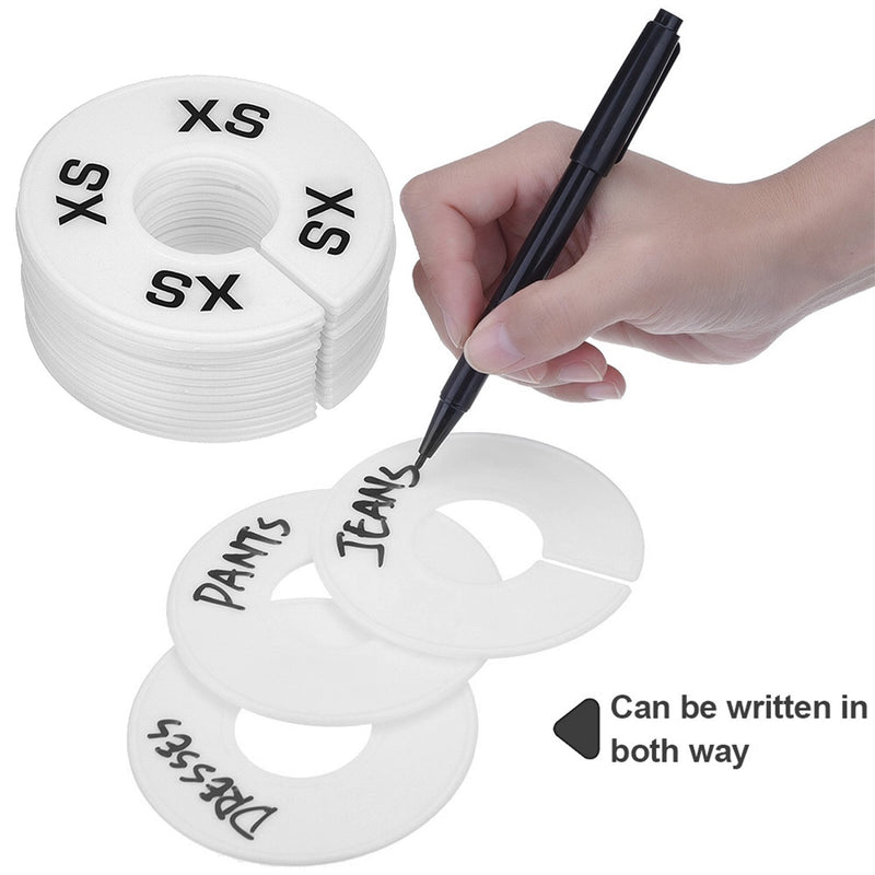 eBoot 40 Pieces Round Clothing Dividers Rack Size Closet Dividers White and Black with Marker Pen, Blank and Size XXS to XXL - NewNest Australia