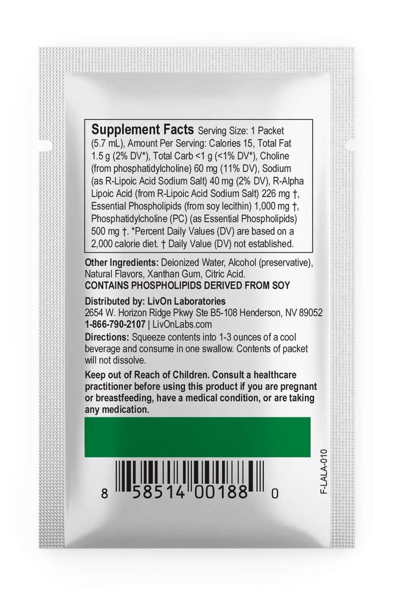 Lypo–Spheric R–Alpha Lipoic Acid - 30 Packets – 226 mg R-ALA Per Packet - Liposome Encapsulated for Improved Absorption - 100% Non-GMO - NewNest Australia