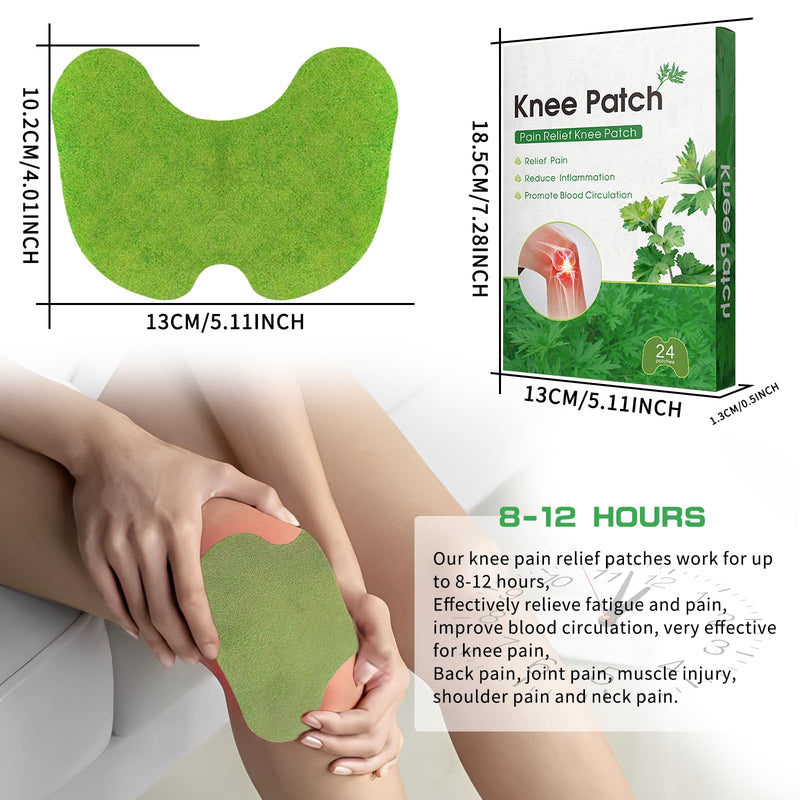 Pain Relief Patch for Knee, Pain Relief Patches, Natural Wormwood Knee Patches for Knee, Back, Neck, Muscle Soreness, Shoulders (24 Pieces) - NewNest Australia