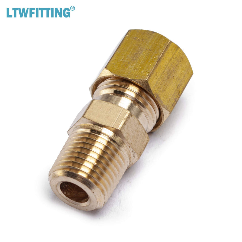 LTWFITTING Brass 1/4 OD x 1/8 Male NPT Compression Connector Fitting(Pack of 5) 1/4" OD x 1/8" Male NPT - NewNest Australia
