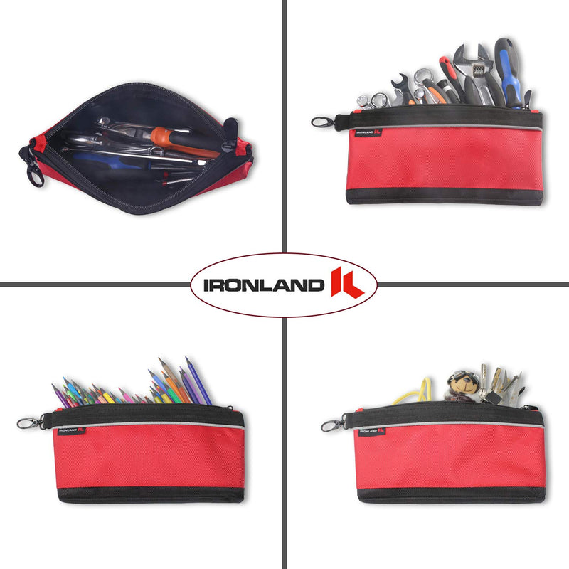 IRONLAND Utility Bag, 4 Pack Zipper Tool Bags Waterproof Heavy Duty in Blue, Grey, Red, Black 1680D Tool Pouch (7/9/10/12 Inch) Multicolored 1 - NewNest Australia