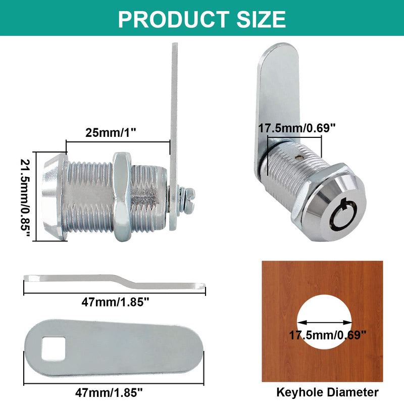 Uenhoy 4 Pack Tubular Cam Locks Keyed Alike, RV Locks Replacement, 1 Inch Cabinet Cam Lock Set for Mailbox Tool Box Vending Machine ATM - NewNest Australia