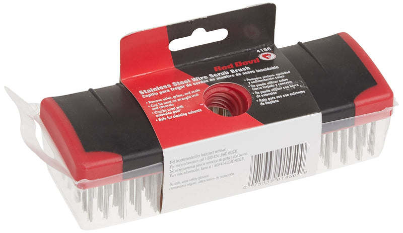 Red Devil 4166 7-Inch Soft Grip Stainless Steel Scrub Brush 7" - NewNest Australia