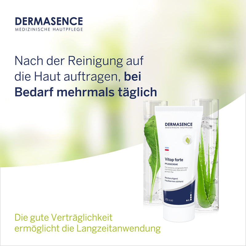 Dermasence Vitop Forte Care Cream - Skin Protective Basic Care For Dry And Neurodermatitis Prone Skin - Preventive Inflammation - With Active Complex Of Woad And Aloe Vera - 200 Ml - NewNest Australia