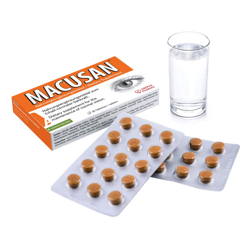Macusan® Tablets Maintain Vision - With Ginkgo Zeaxanthin Lutein For Eyes Dietary Supplement Against Age-Related Macular Degeneration AMD - NewNest Australia