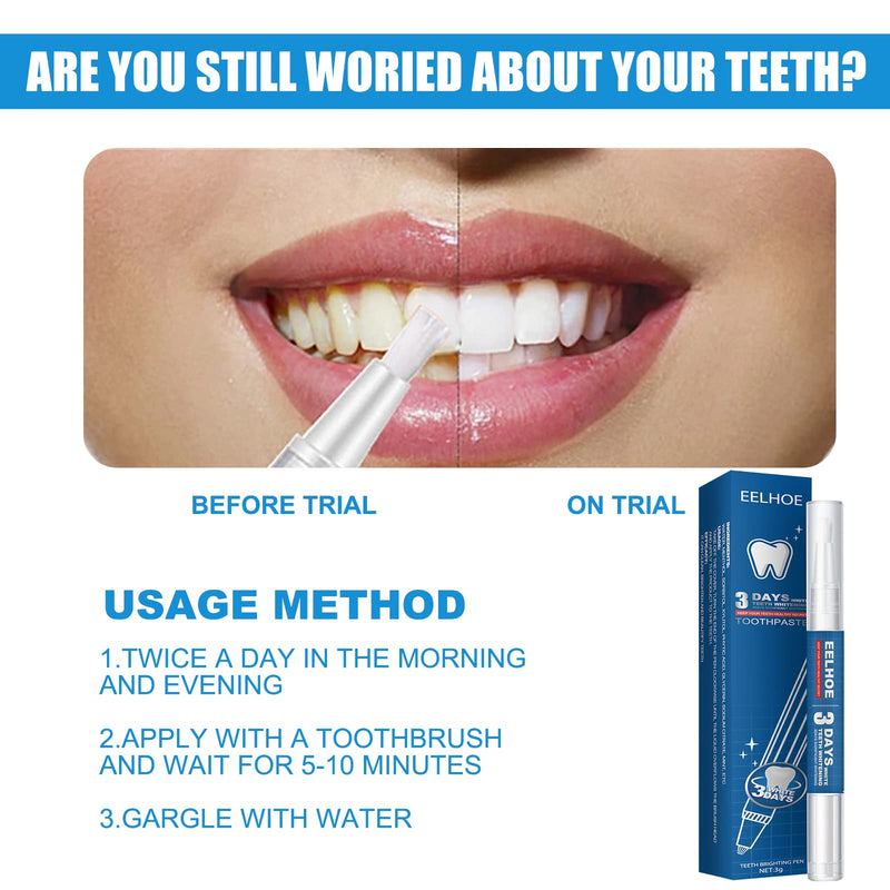 Teeth Whitening Pen - 2Pcs Tooth Gel Pen Teeth Whitening Gel Teeth Stain Remover to Whiten Teeth - Effective & Painless Whitening, No Sensitivity, Easy to Use, Natural Mint Flavor, - NewNest Australia