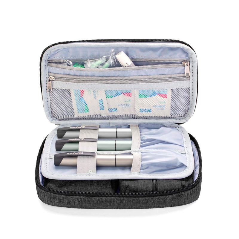 Luxja Diabetic Supplies Travel Case, Storage Bag for Glucose Meter and Other Diabetic Supplies (Bag Only), Black - NewNest Australia