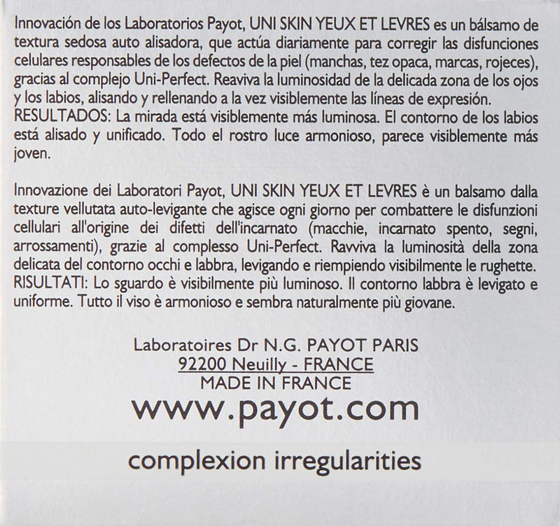 PAYOT Uni Skin Yeux Levres Unifying Perfecting Balm with Uni Perfect Complex 15ml - NewNest Australia