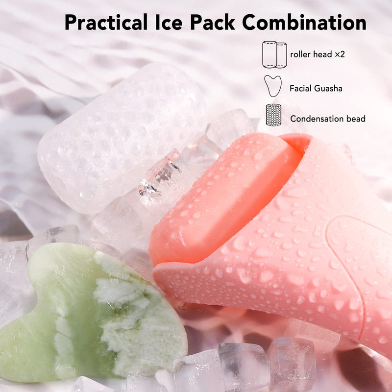 huefull Ice Roller for Face with 2 Rollers and Gua Sha Facial Tools, Face Roller for Reducing Puffiness, Redness & Migraine Relief - NewNest Australia