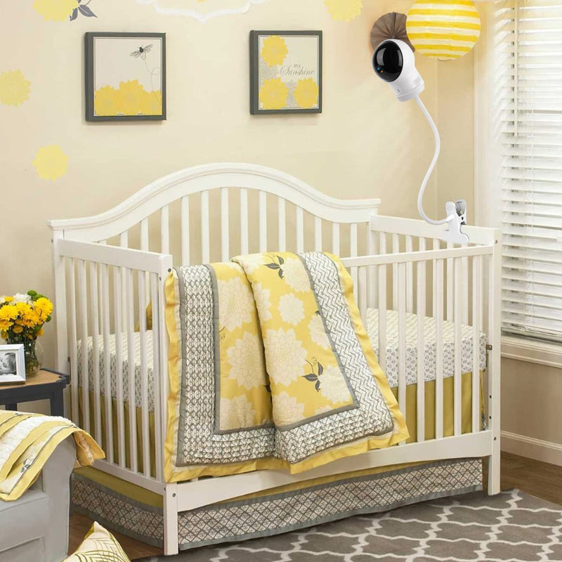 Clip Mount for Eufy Baby Monitor Camera, Flexible Gooseneck Baby Monitor Holder for Crib Without Tools or Wall Damage - White - NewNest Australia