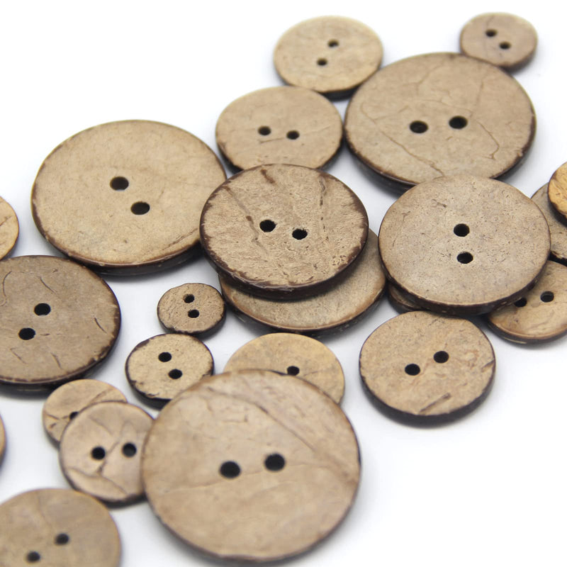 USOSOU 100pcs 10mm(3/8") Brown Natural Coconut Shell Buttons, 2 Holes Eco-Friendly Wooden Buttons for Clothes, Children Scrapbooking, Baby Sewing Decorations, DIY Crafts 10mm(3/8") - NewNest Australia
