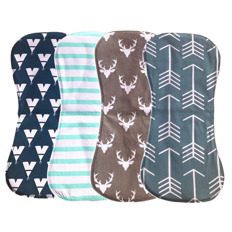 Baby Burp Cloths Baby Burp Set Curved Absorbent and Soft Valuable 4 Pack Multicolor - NewNest Australia