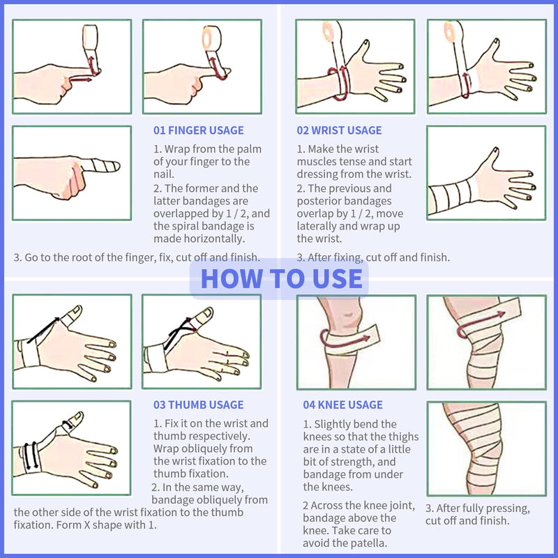 SIRALMNO Professional Self Adhesive Bandage,12 pack Cohesive Bandage,Elastic Athletic Bandage tape-5cm x 4.5m, Water proof&Breathable non-woven Sports Tape for finger, wrist, Ankle, pets - NewNest Australia