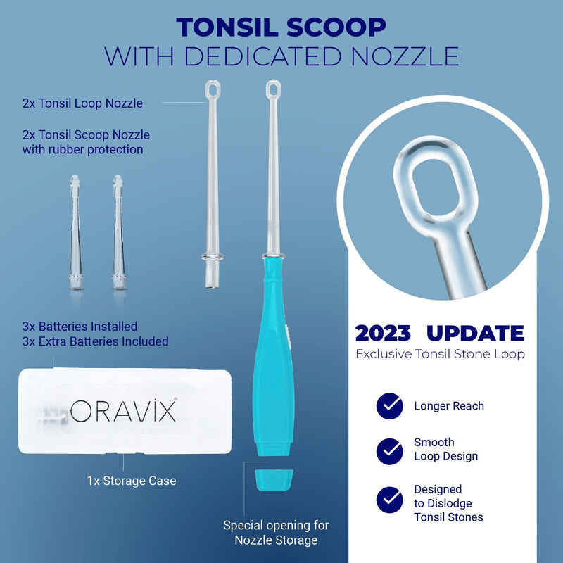 Orali Tonsil Stone Remover Set For Removing And Preventing Tonsil Stones, Combats Bad Breath, Relieves A Sore Throat, Syringe, Tonsil Stone Remover With Led Light And Tongue Cleaner - NewNest Australia