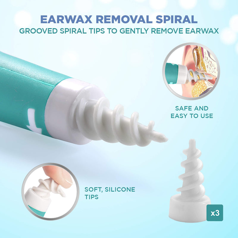 Ear Wax Remover Kit with Syringe and Spiral Tool by ProClinic | 3 x Soft Silicone Tips | Reusable and Washable Ear Cleaner for Safe Home Use | Includes Storage Case - NewNest Australia