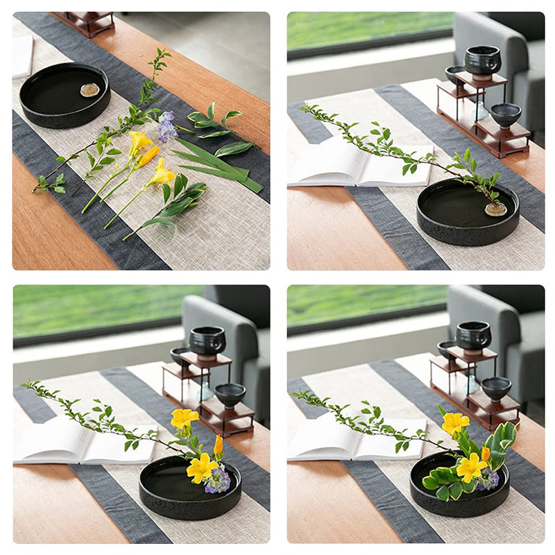 Round Flower Arrangers, 3 Pieces Frog Flower Fixed Tools Japanese Flower Holder Floral Arrangement Pin Holder for Flower Arrangement, Fixation and Decoration (Gold, 0.91 Inch, 1.02 Inch, 2.36 Inch) Gold - NewNest Australia