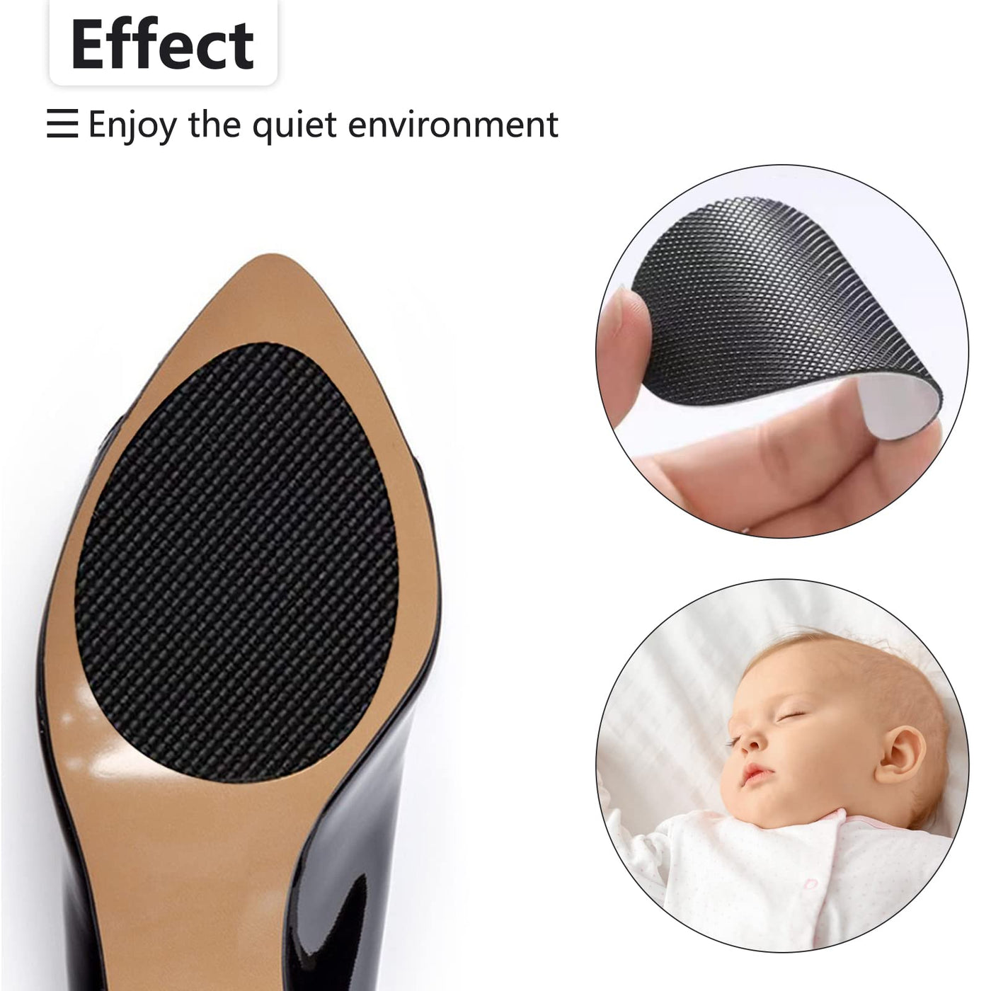 24Pcs Non-Skid Shoe Pads, Anti-Slip Shoe Grips for High Heels, Self-Adhesive  Non-Slip Shoes Pads, Wear-Resistant Rubber Sole, Non-Slip Noise Reduction  for Men&Women's Boots, Flats Etc Black&24pcs