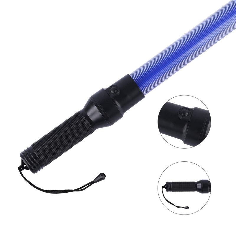 2PC 21 inch Blue Signal Traffic Safety Baton Multifunction Traffic Wand with 2 Flashing Modes, Using 2 D-Size Batteries (Not Included) - NewNest Australia