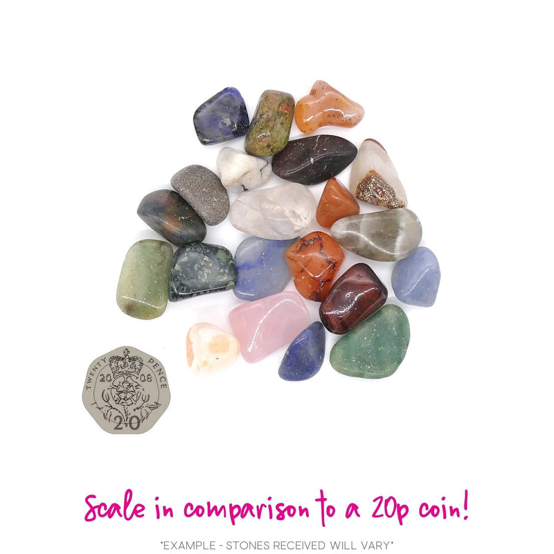 Polished Tumblestone Gemstones, Pocket Reiki, Chakra, Mineral Rocks, 100g Pack (18 to 21 Stones) Size: Medium Mix 15mm to 25mm Mixed Stones Medium Mix 15mm - 25mm - NewNest Australia