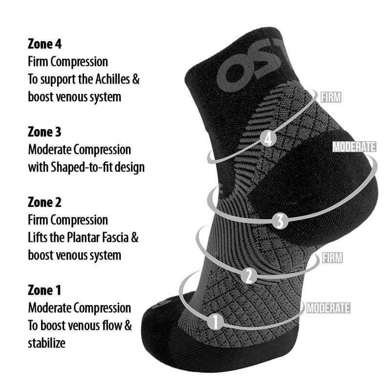 Orthosleeve stockings with degressive compression for plantar fasciitis and heel spurs FS4, black, size L - pack consisting of one pair - NewNest Australia
