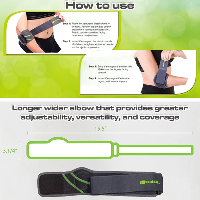 SENTEQ Elbow Brace Tennis Forearm Tension Relief Compression Band for Men Women Wrap Tennis Golf Elbow Support Pain Point Release Pressure Bands 1 - NewNest Australia