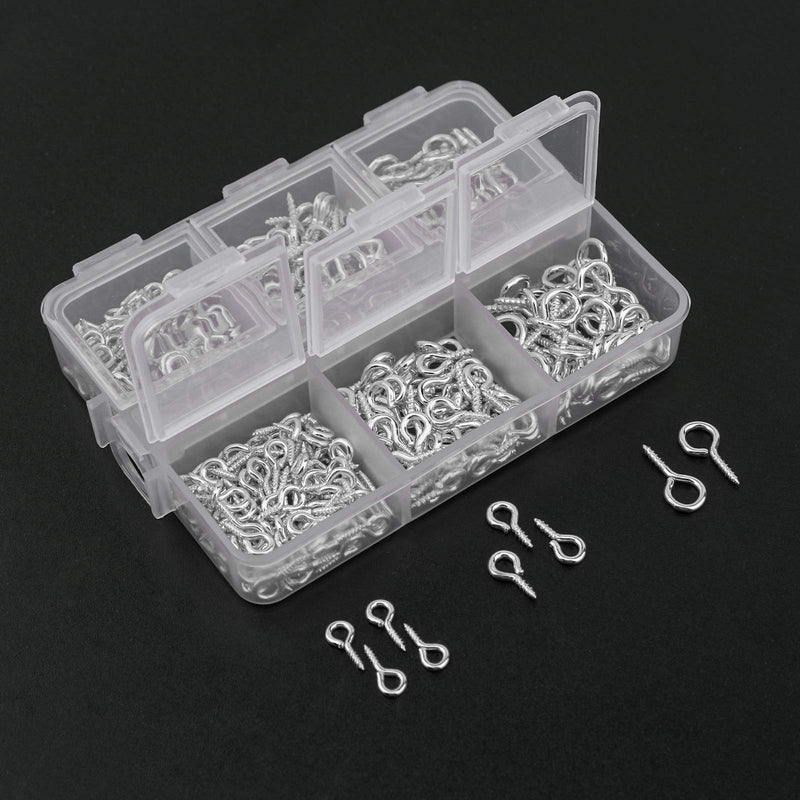 TOYMIS 400pcs Mini Screw Eye Pins, Mini Metal Eye Pins Small Eye Pin Pendants for DIY Art&Crafts, Jewelry Making Findings, Charm Bead Supplies (Silver, 3 Different Sizes) Silver - NewNest Australia