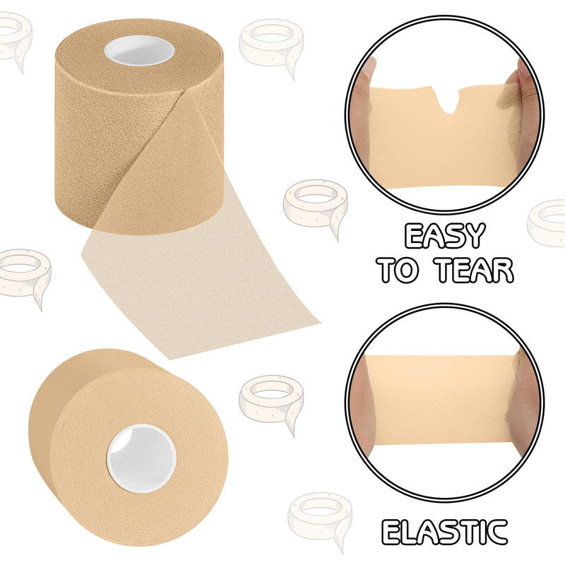 3 Pieces Athletic Pre Wrap Tape for Hair Foam Underwrap Tape Sports Pre-wrap Athletic Tape Underwrap for Hair Ankle Wrists Knees Sports 2.75 Inch by 30 Yards (Beige) Beige - NewNest Australia
