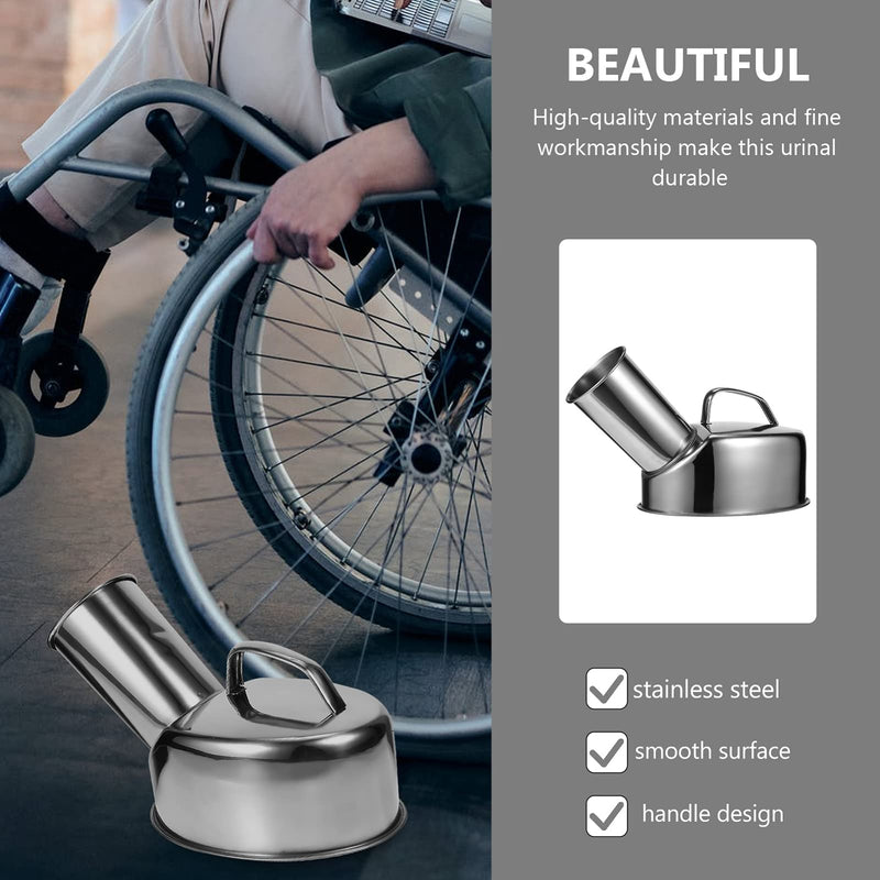 DOITOOL Urinal Male Urinal Urine Bottle Stainless Steel Men Urinal Potty Portable Male Urinal Cups for Incontinence Patient Elderly Travel Driving Camping Male Urinal - NewNest Australia