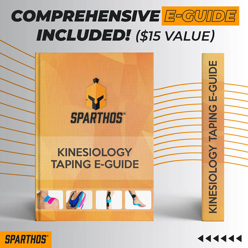 Sparthos Kinesiology Tape - Incredible Support for Athletic Sports and Recovery - Free Kinesiology Taping Guide! - Uncut 2 inch x 16.4 feet Roll A) Desert Beige + FREE Taping Guide - NewNest Australia
