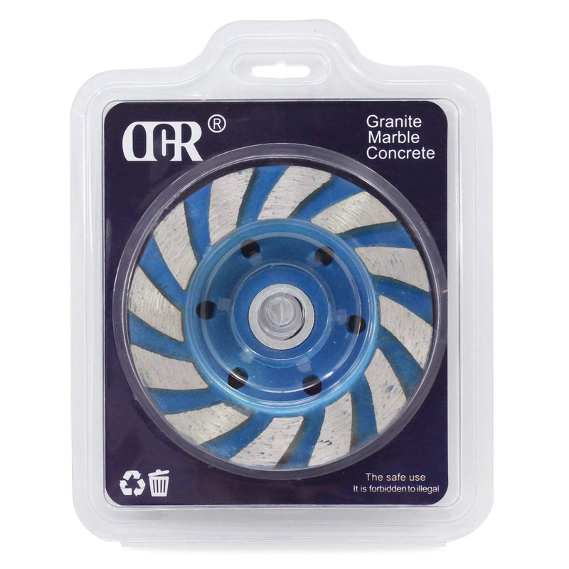 OCR 4" Concrete Turbo Diamond Grinding Cup Wheel Three Row Turbo Cup Disc Grinder for Angle Grinder 12 Segs Heavy Duty(Blue 12segs B) Blue 12segs B - NewNest Australia