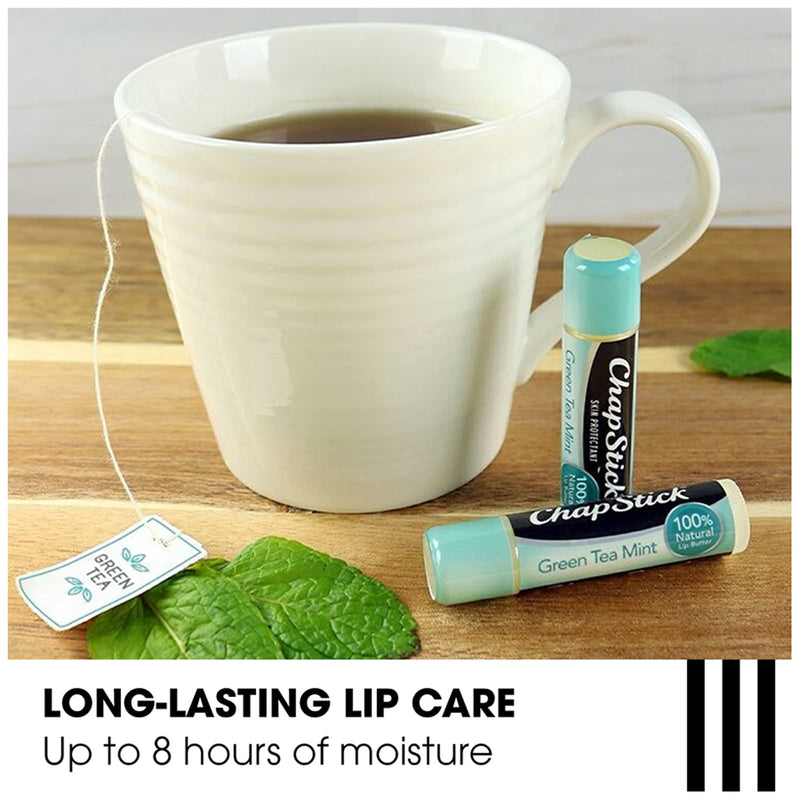 ChapStick 100% Natural Lip Butter (Green Tea Mint, 0.15 Ounce) Flavored Lip Balm Tube, 8-Hour Moisture - NewNest Australia