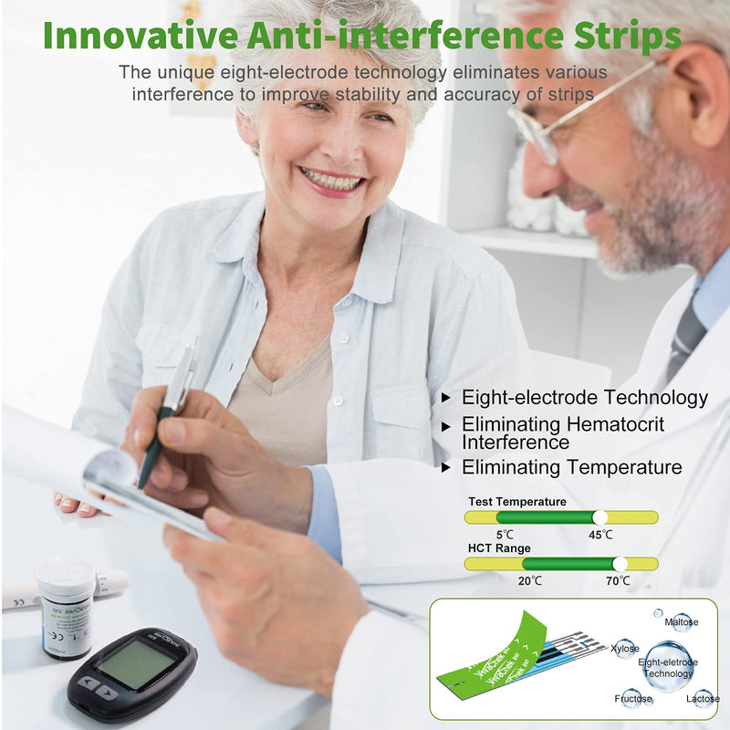 Diabetes Test Kit [2021 Upgrade] USB Data Transmission, Blood Glucose Monitor, 900 Memory, Hypo and Ketone Warning with 50 Test Strips and 50 Lancets - in mmol/L by VivaChek Ino Glucometer - NewNest Australia
