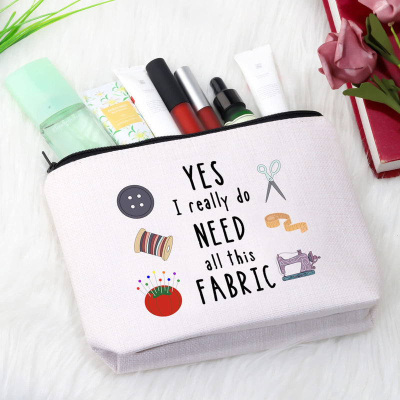 GJTIM Sewing Gift Quilter Gift Yes I Really Do Need All This Fabric Makeup Bag Gift for Quilters Seamstress Tailors Sewing Addicts (All This Fabric bag) All This Fabric bag - NewNest Australia