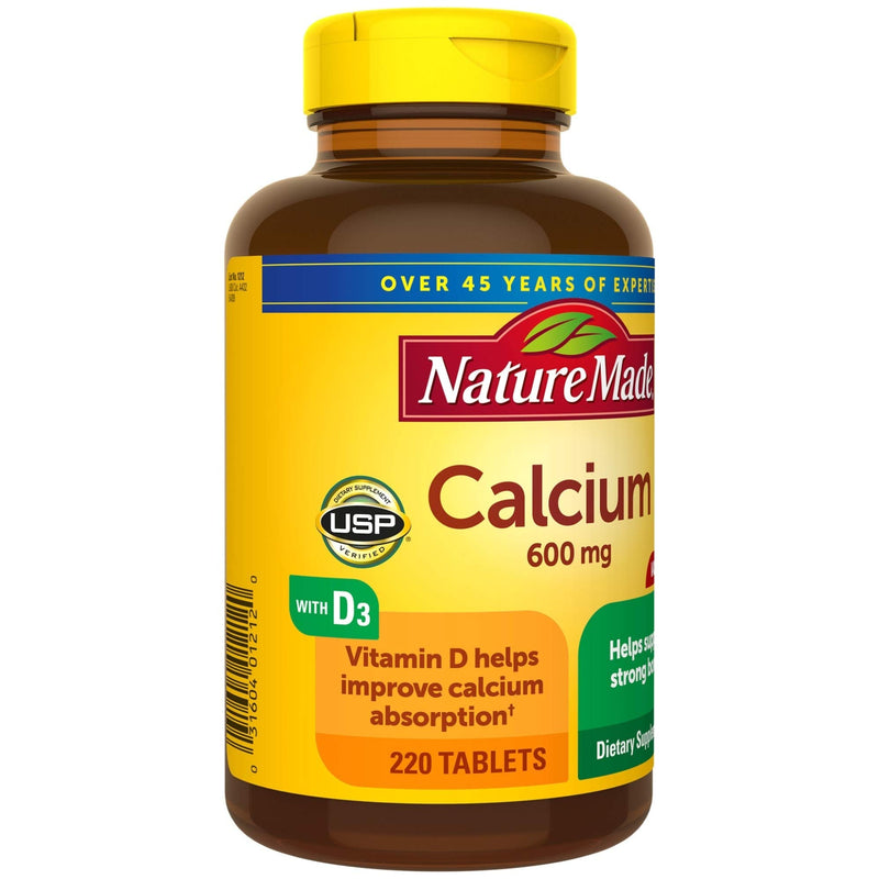 Nature Made Calcium 600 mg Tablets with Vitamin D3, 220 Count Value Size (Packaging May Vary) - NewNest Australia