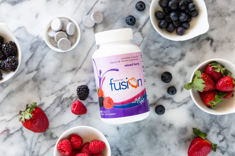 Bariatric Fusion Mixed Berry Complete Chewable Bariatric Multivitamin with Iron for Bariatric Surgery Patients Including Gastric Bypass and Sleeve Gastrectomy, 120 Tablets - NewNest Australia