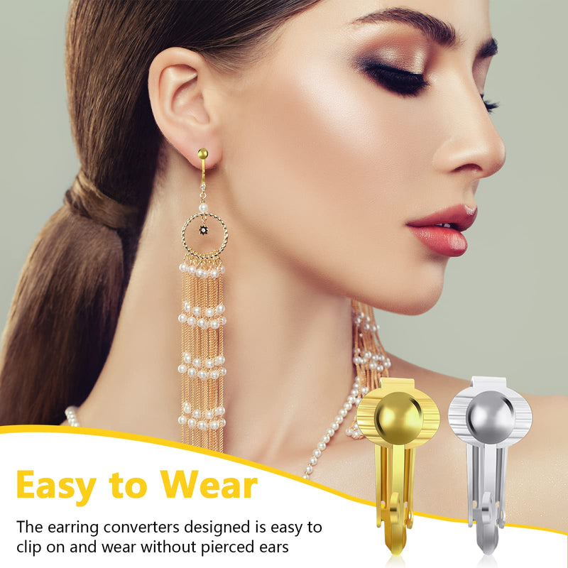 18 Pieces Clip-on Earrings Converter with Silicone Earring Pads 3 Colors Clip-on Earring Converter with Easy Open Loop for None Pierced Ears DIY Earring Jewelry Making Findings - NewNest Australia