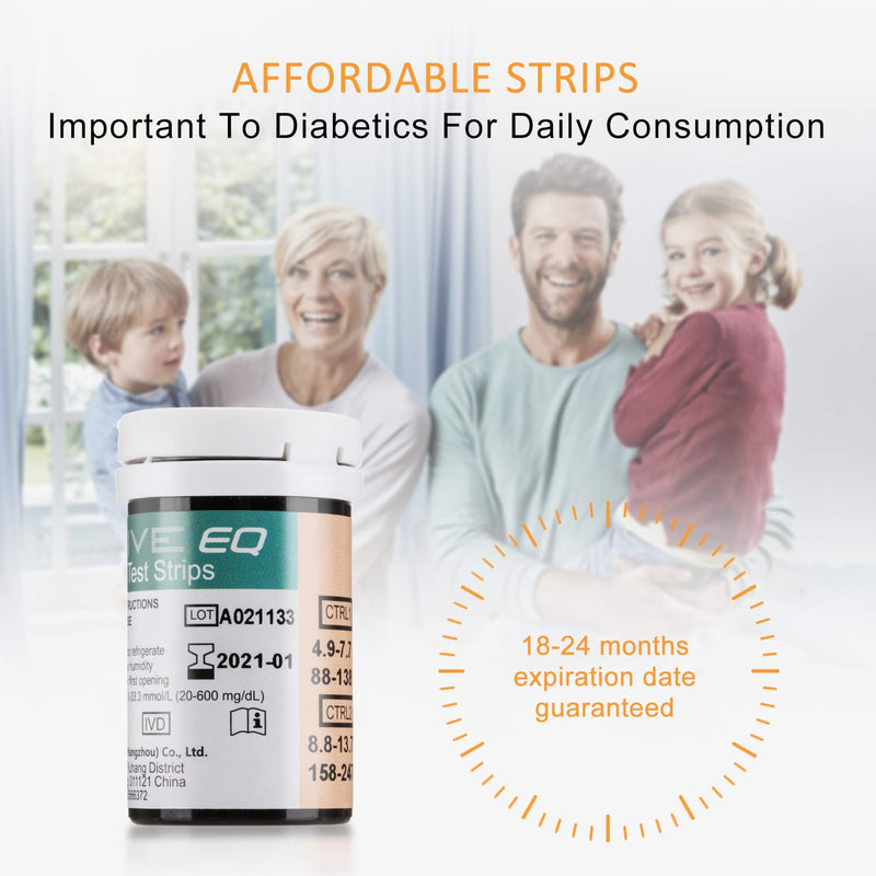 Diabetes Test Strips Blood Glucose Test Strips x 100 & Diabetes Lancets x 100, Blood Sugar Strips, Blood Sugar Test Strips for UK Diabetics - in mmol/L (Exactive EQ Impulse) - NewNest Australia